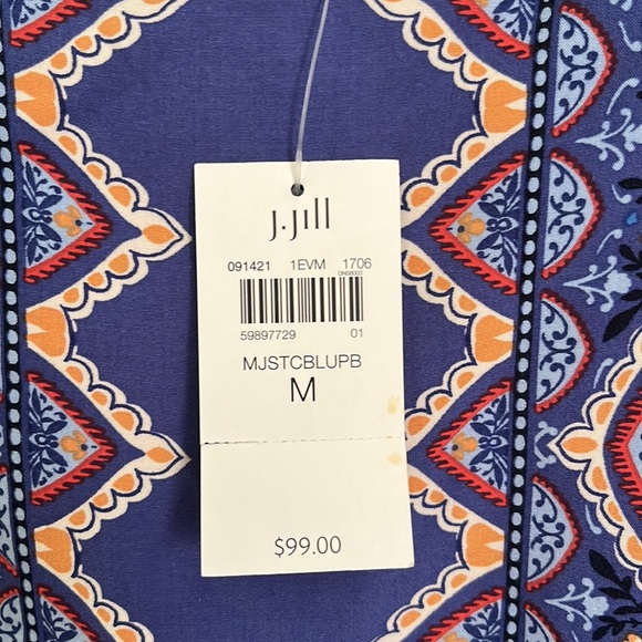 J. Jill sleeveless dress - indigo multi.  Medium.  100% rayon. - Picture 2 of 2